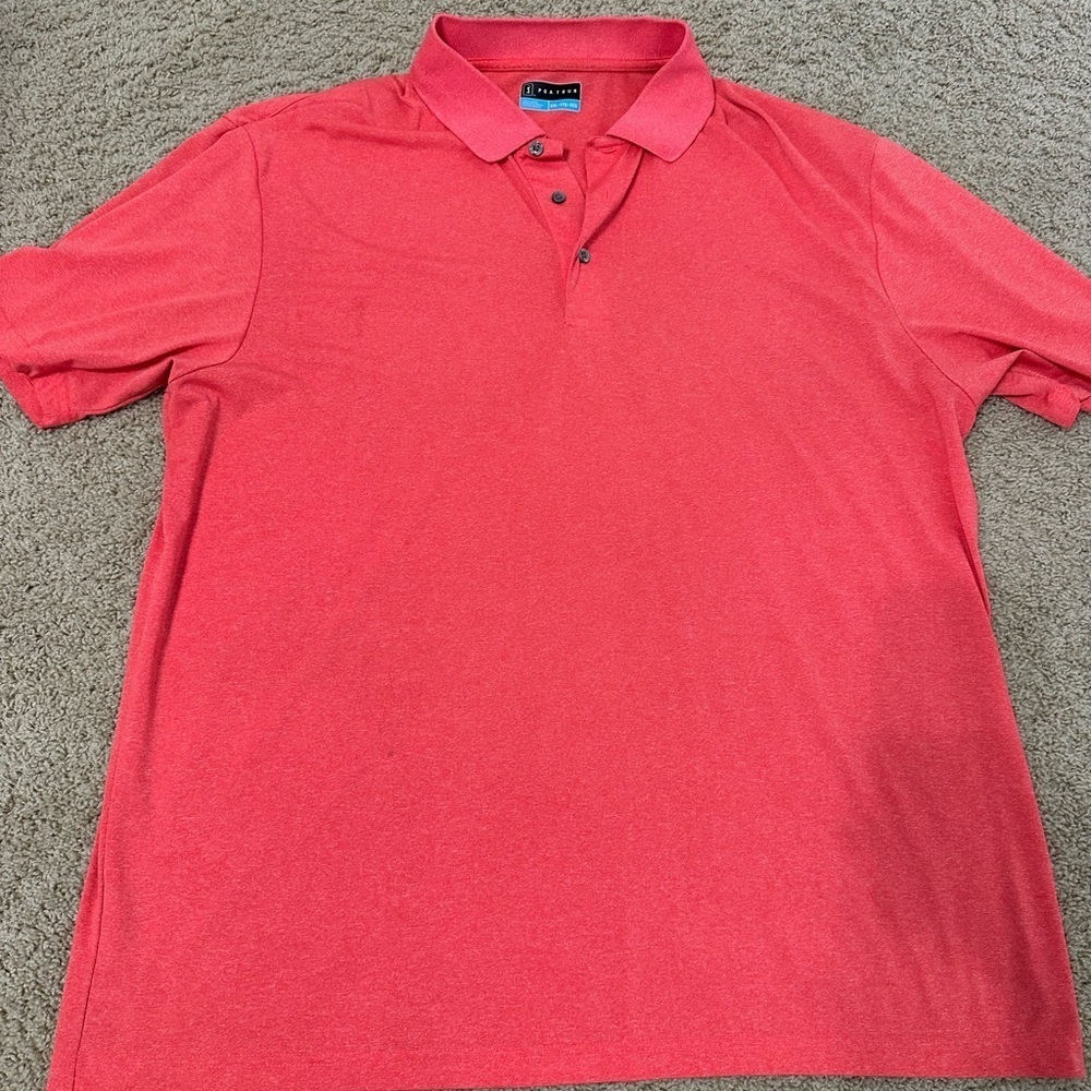 PGA Tour Men's Coral Polo Shirt